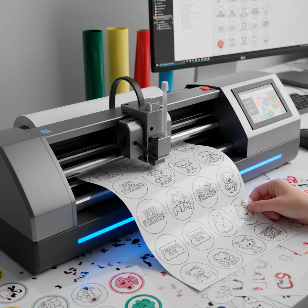 Proceso de corte de stickers personalizados